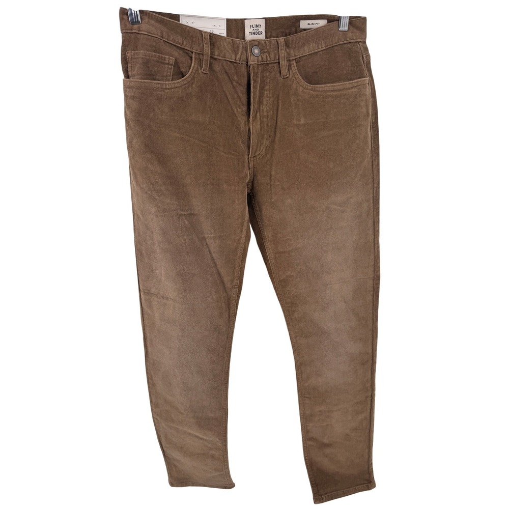 Flint and Tinder Corduroy Pants 32x32 Mens Brown Slim Fit Easy Huckberry